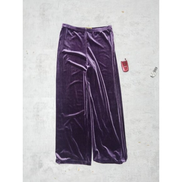 Y2k Mirasol Purple Velvet Juicy Type Pants - Picture 1 of 3